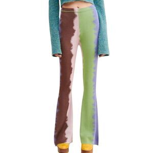 House of Sunny Electric Flare Pants 4 Multicolor Knit Disco Festival Boho Retro